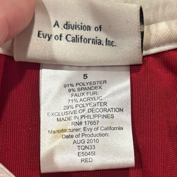 Classic Red Christmas Dress & Faux Fur Bolero Set Brooke Lindsay Size 5 Satin - Picture 3 of 8